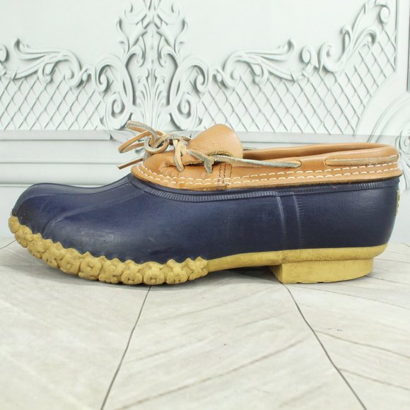 L.L. Bean Shoes - LL Bean Blue Rubber Gumshoes Moccasin Low Ankle Boots Size 9 Wide